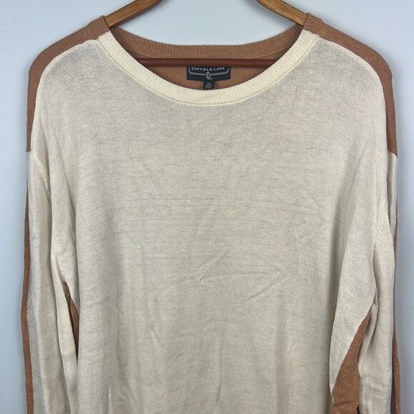 Duffield Lane XL color block longline side slit crewneck sweater - Picture 2 of 8